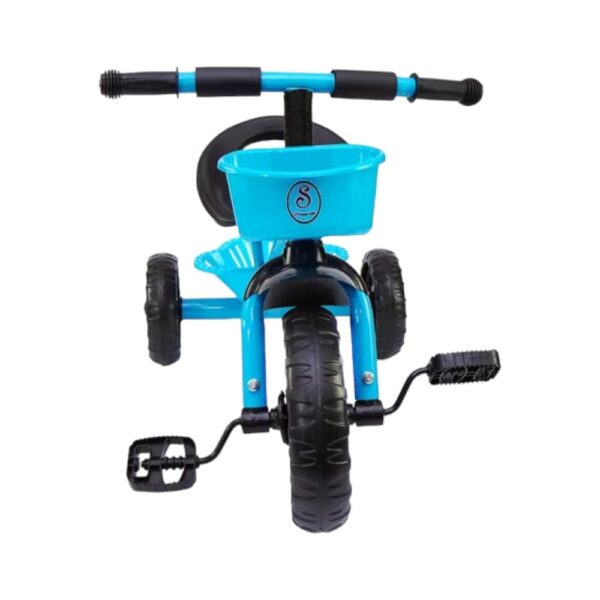 BICICLETA INFANTIL DE METAL CON PEDAL Y CESTA COLOR AZUL