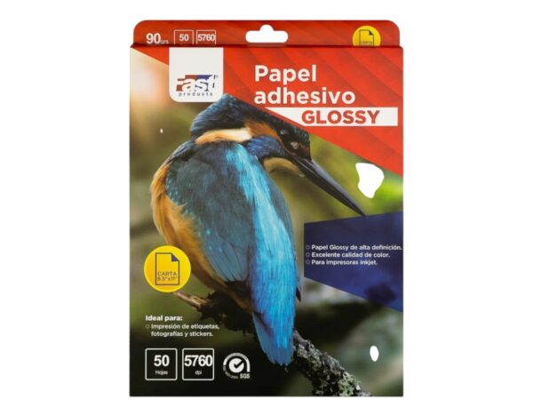 PAPEL ADHESIVO FAST CX50 CARTA 90G GLOSSY
