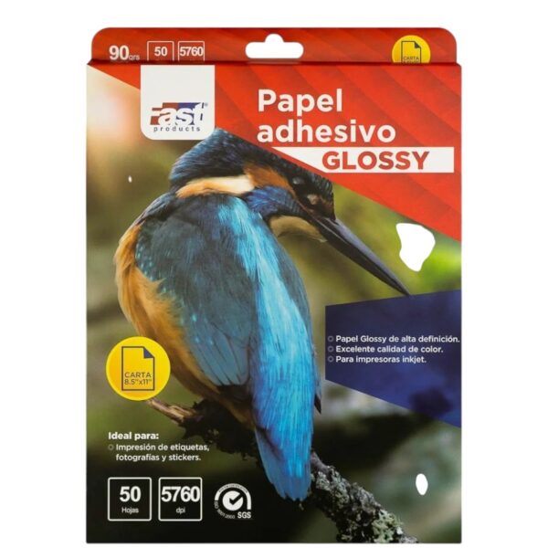 PAPEL ADHESIVO FAST CX50 CARTA 90G GLOSSY