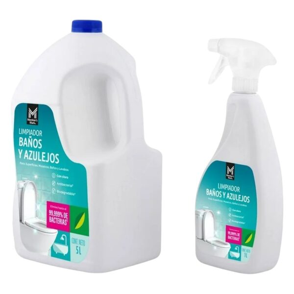 LIMPIADOR DE BAÑOS Y AZULEJOS MEMBER'S MARK 5 L + ATOMIZADOR DE 1 L