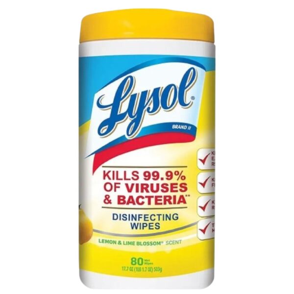 TOALLITAS DESINFECTANTES LYSOL PARA SUPERFICIES CITRUS - 80 UNIDADES