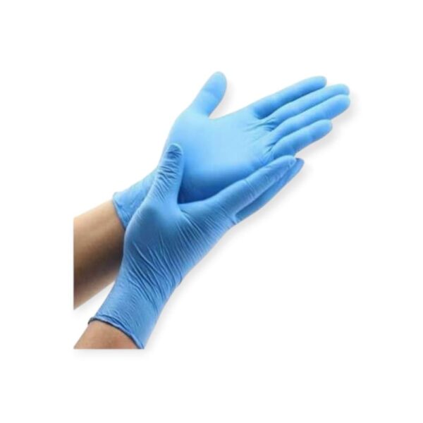 guantes de nitrilo par protec color celeste