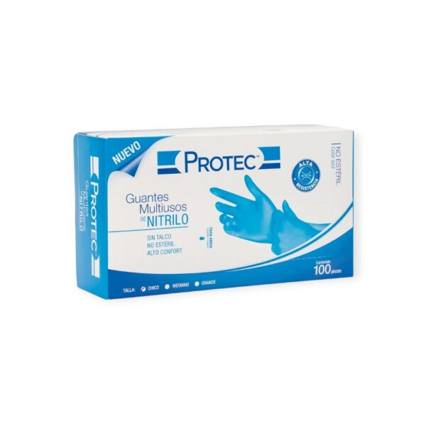 caja de guantes de nitrilo protec color celeste